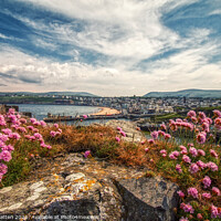Buy canvas prints of Peel Harbour Beach and Port in the Isle of Man. by Helkoryo Photography