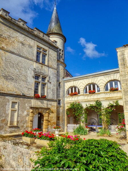 The Château Lagorce France Courtyard Picture Board by Helkoryo Photography