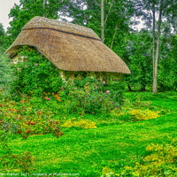 Buy canvas prints of Thatched Cottage Garden  by Helkoryo Photography