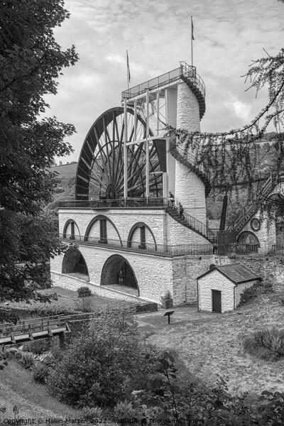 Laxey Wheel 5 Isle of Man Lady Isobella mono Picture Board by Helkoryo Photography