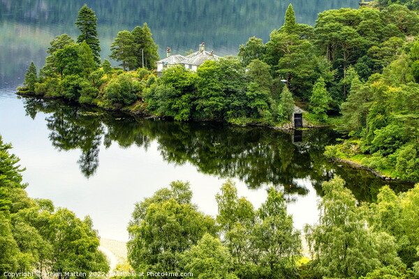 The white house in the lake Derwent water Picture Board by Helkoryo Photography