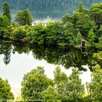 Buy canvas prints of The white house in the lake Derwent water by Helkoryo Photography