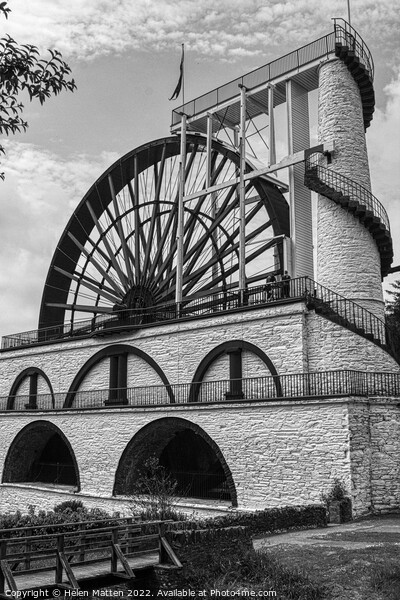 Laxey Wheel 6 Isle of Man Lady Isobella Mono Picture Board by Helkoryo Photography