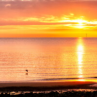 Buy canvas prints of Warm Calm Pastel Sunrise Llandudno beach  by Helkoryo Photography
