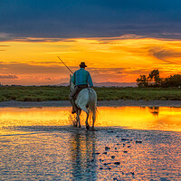 Buy canvas prints of Riding into the Sunset by Helkoryo Photography