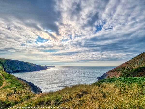 Looking across Mwnt Bay Picture Board by Helkoryo Photography