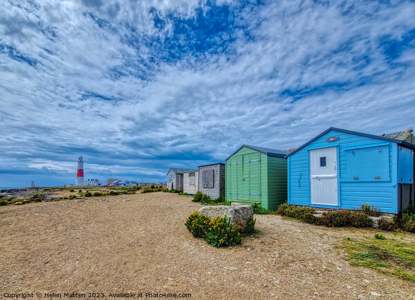 Portland Bill Lighthouse and Beach huts Picture Board by Helkoryo Photography