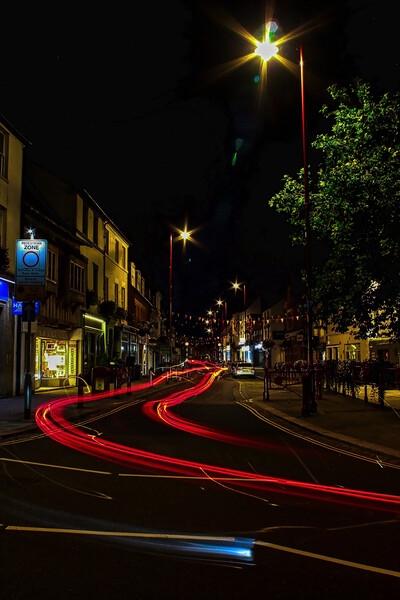 Daventry High Street at Night Picture Board by Helkoryo Photography