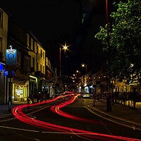 Buy canvas prints of Daventry High Street at Night by Helkoryo Photography