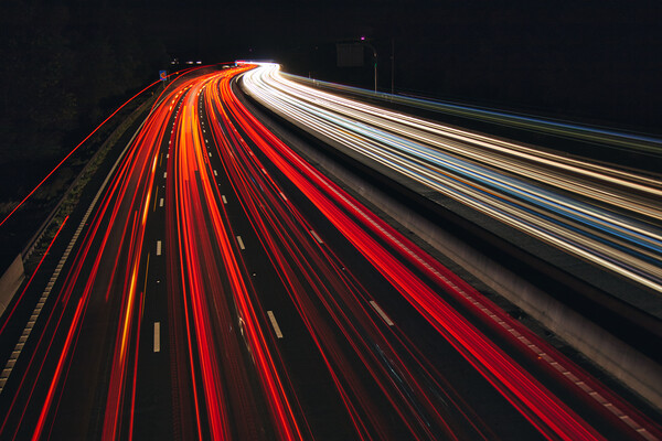 M1 Motorway Nightshot Picture Board by Helkoryo Photography
