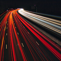 Buy canvas prints of M1 Motorway Nightshot by Helkoryo Photography