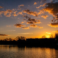 Buy canvas prints of Sunset over Daventry Fishing lake by Helkoryo Photography