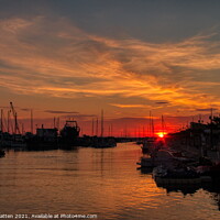 Buy canvas prints of Sunrise on Grau du Roi port Camargue by Helkoryo Photography