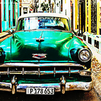 Buy canvas prints of Havana Taxi  by Janie Pratt