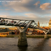 Buy canvas prints of Millennium Bridge Sunset by Janie Pratt