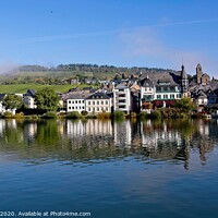 Buy canvas prints of Foggy on the Mosel river by Cecil Owens