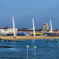 Buy canvas prints of City Beach, Southend on Sea, Essex. Panoramic view. by Peter Bolton