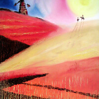 Buy canvas prints of 'Don Quixote' abstract. Prints from my original pa by Peter Bolton