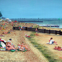 Buy canvas prints of Artwork in oils of Leigh Beach, Essex, 2003, by Peter Bolton. by Peter Bolton