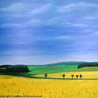 Buy canvas prints of Fields of gold. Abstract view, oil painting by Peter Bolton, 2005. by Peter Bolton