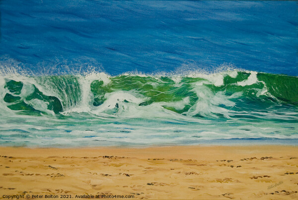 'Atlantic breaker'. Painting in oils by Peter Bolton. 2005. Picture Board by Peter Bolton