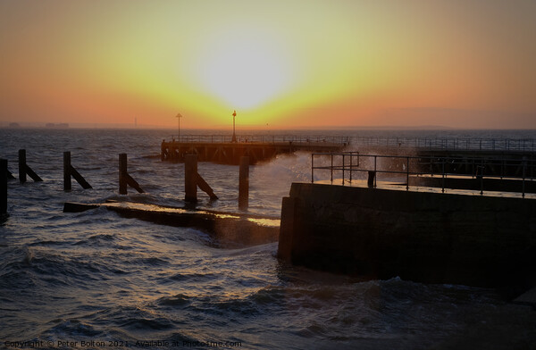 Sunset at 'Gogs Berth' The Garrison, Shoeburyness, Essex, UK. Picture Board by Peter Bolton