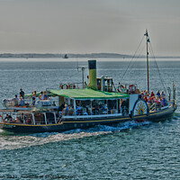 Buy canvas prints of Kingswear Castle paddle steamer off Southend on Sea, Essex by Peter Bolton