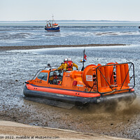 Buy canvas prints of Lifesaving Hovercraft on Southend Shores by Peter Bolton