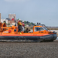 Buy canvas prints of Heroic RNLI Hovercraft Rescues Lives by Peter Bolton