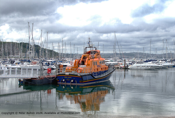 Torbay Lifeboat RNLI Harbour Picture Board by Peter Bolton