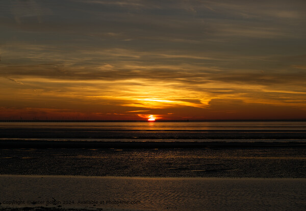 Sunrise, From the Garrison at Shoeburyness, Thames estuary, Essex Picture Board by Peter Bolton