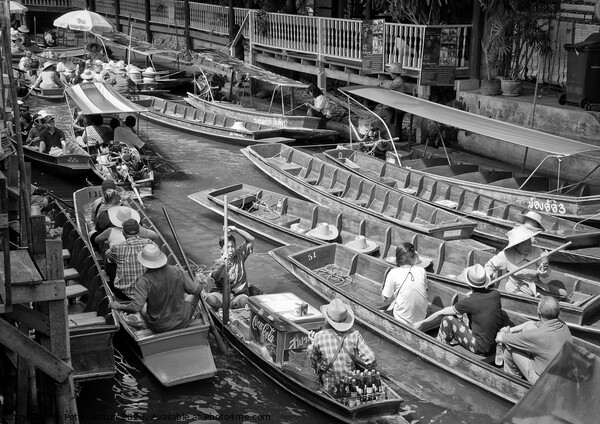 Floating market, Bangkok, Thailand. Picture Board by Peter Bolton