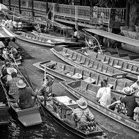 Buy canvas prints of Floating market, Bangkok, Thailand. by Peter Bolton
