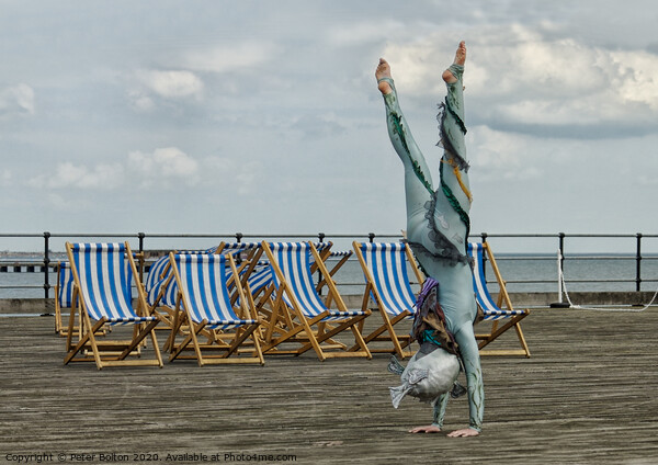 Acrobat at 'Wish you were here' festival at Southe Picture Board by Peter Bolton