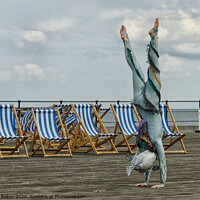Buy canvas prints of Acrobat at 'Wish you were here' festival at Southe by Peter Bolton