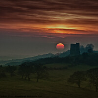 Buy canvas prints of Sunset at Hadleigh Castle, Essex, UK. by Peter Bolton