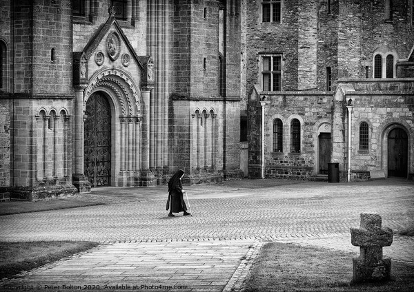 Courtyard at Buckfast Abbey, Devon, UK - Nun Cross Picture Board by Peter Bolton