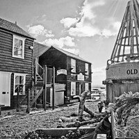 Buy canvas prints of Old wooden cottages at Leigh on Sea, Essex, UK.  by Peter Bolton