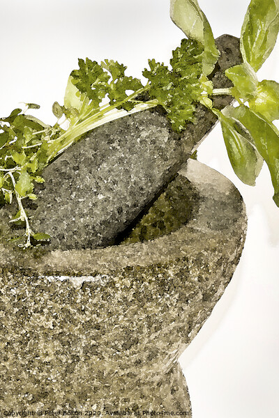 Abstract  wall art of pestle and mortar #1 of a set of three. Picture Board by Peter Bolton