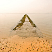 Buy canvas prints of Abstract photo of a concrete jetty at Thorpe Bay, Essex, UK. by Peter Bolton