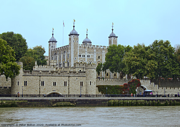 Tower of London viewed from the River Thames. Picture Board by Peter Bolton
