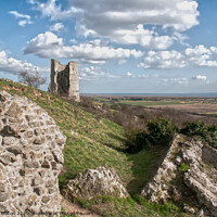 Buy canvas prints of Looking from Hadleigh Castle ruins towards the Thames estuary, Essex, UK. by Peter Bolton