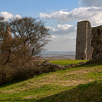 Buy canvas prints of Hadleigh Castle ruins looking towards the River Thames, Essex, UK. by Peter Bolton