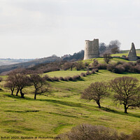 Buy canvas prints of Hadleigh Castle viewed from the east side at Westcliff on Sea, Essex, UK. by Peter Bolton