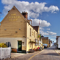 Buy canvas prints of 'The Crooked Billet' pub and High Street, Old Leigh, Essex, UK. by Peter Bolton