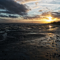 Buy canvas prints of East Beach at sunset, Shoeburyness, Essex, UK. by Peter Bolton