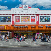 Buy canvas prints of 'The Olympia' victorian theatre now an seaside amusement arcade. Southend on Sea, Essex. by Peter Bolton