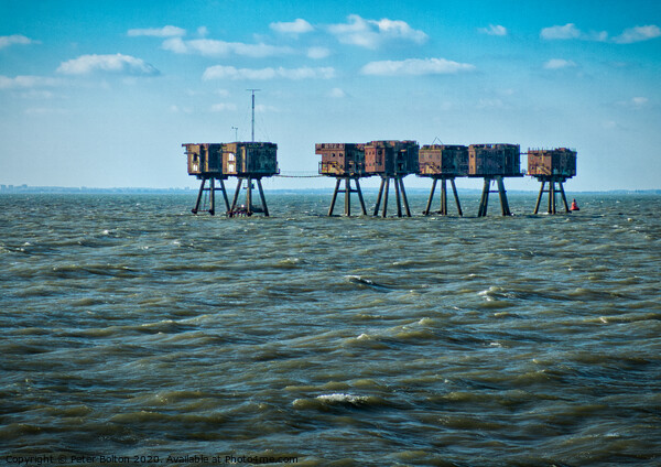 Thames estuary WWII forts at Red Sands. Army/Navy Maunsell forts Picture Board by Peter Bolton