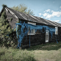 Buy canvas prints of WWII abandoned barrack hut on the shore of the River Blackwater at Bradwell, Essex by Peter Bolton