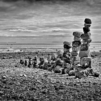Buy canvas prints of Abstract 'land art' on East Beach, Shoeburyness, Essex, UK. by Peter Bolton